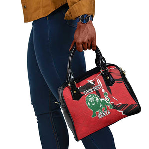 Personalized Jamhuri Day 1963 Shoulder Handbag Angry Lion With African Shield