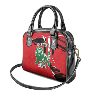 Personalized Jamhuri Day 1963 Shoulder Handbag Angry Lion With African Shield