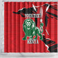Personalized Jamhuri Day 1963 Shower Curtain Angry Lion With African Shield
