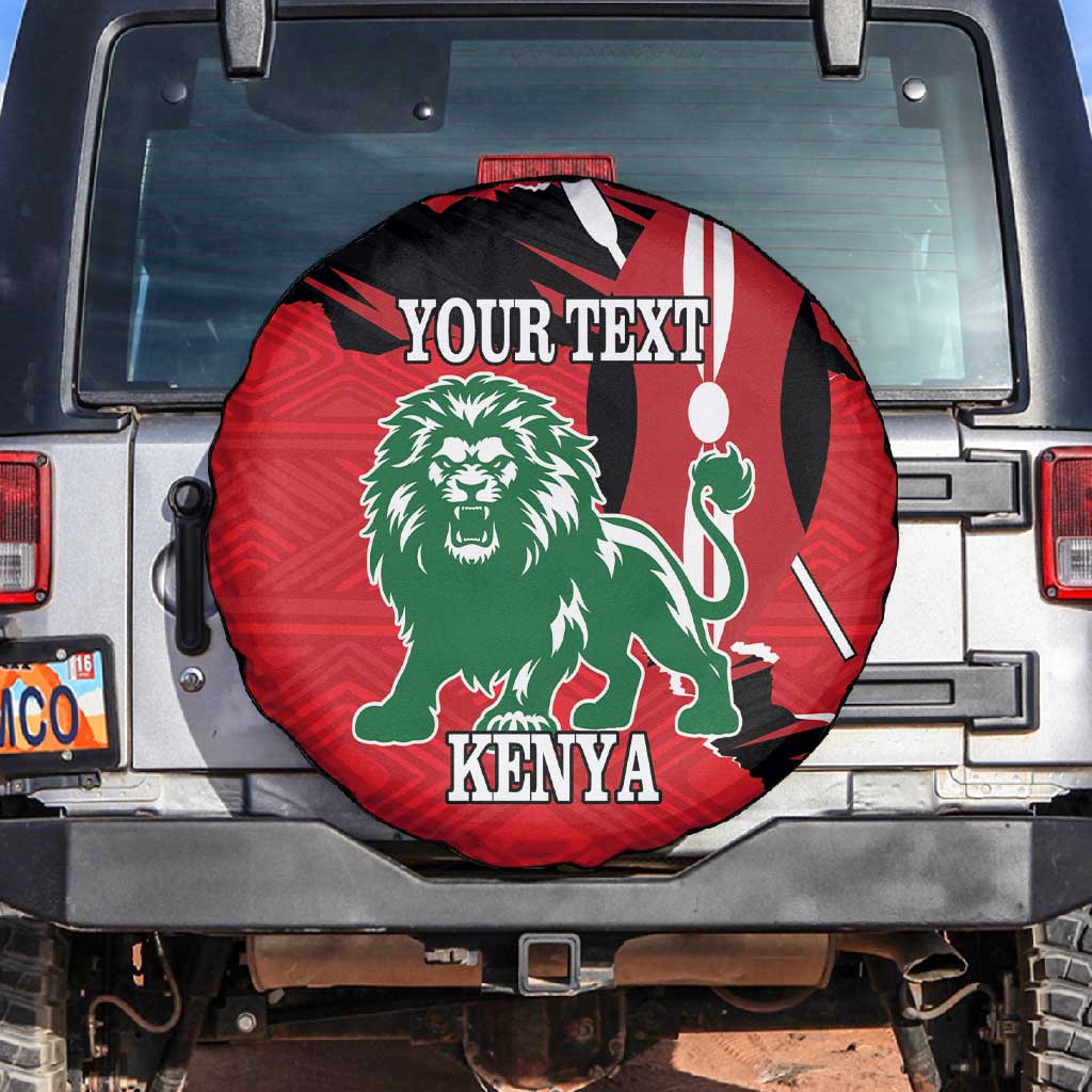 Personalized Jamhuri Day 1963 Spare Tire Cover Angry Lion With African Shield