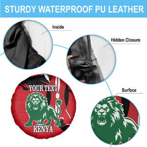 Personalized Jamhuri Day 1963 Spare Tire Cover Angry Lion With African Shield