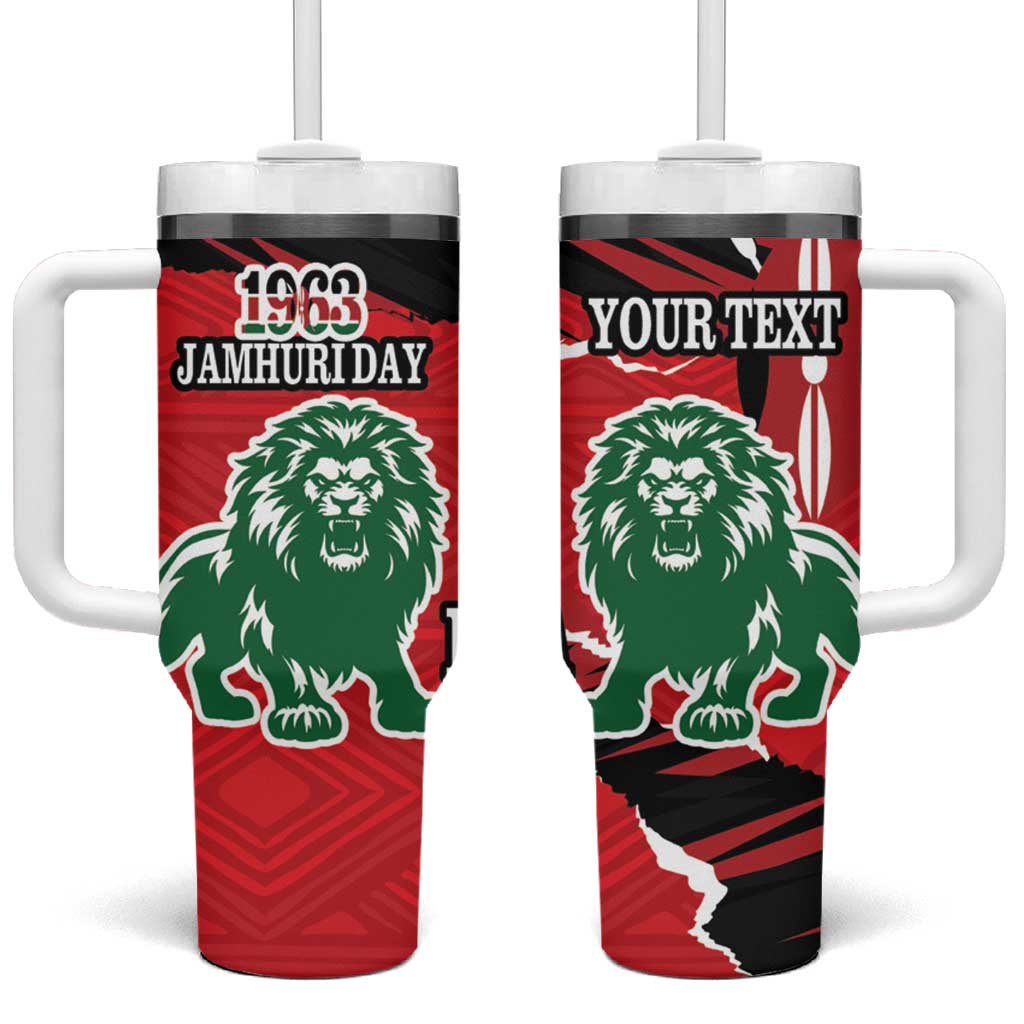 Personalized Jamhuri Day 1963 Tumbler With Handle Angry Lion With African Shield