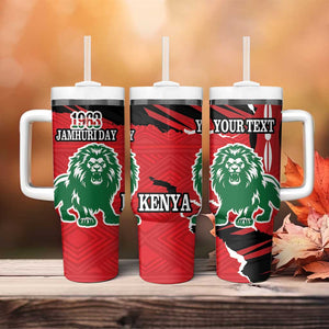 Personalized Jamhuri Day 1963 Tumbler With Handle Angry Lion With African Shield