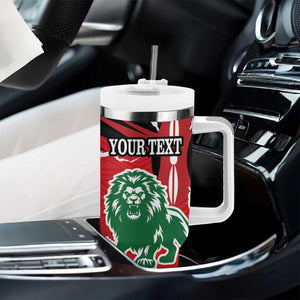 Personalized Jamhuri Day 1963 Tumbler With Handle Angry Lion With African Shield