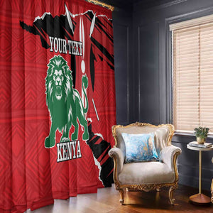 Personalized Jamhuri Day 1963 Window Curtain Angry Lion With African Shield