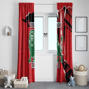 Personalized Jamhuri Day 1963 Window Curtain Angry Lion With African Shield