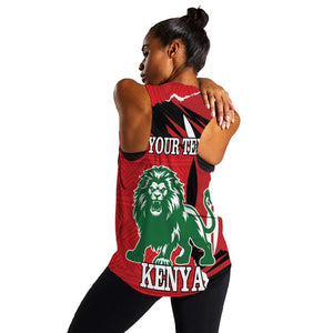 Personalized Jamhuri Day 1963 Women Racerback Tank Angry Lion With African Shield