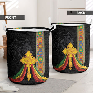 Ethiopia Lion Cross Laundry Basket Habesha Heritage Style