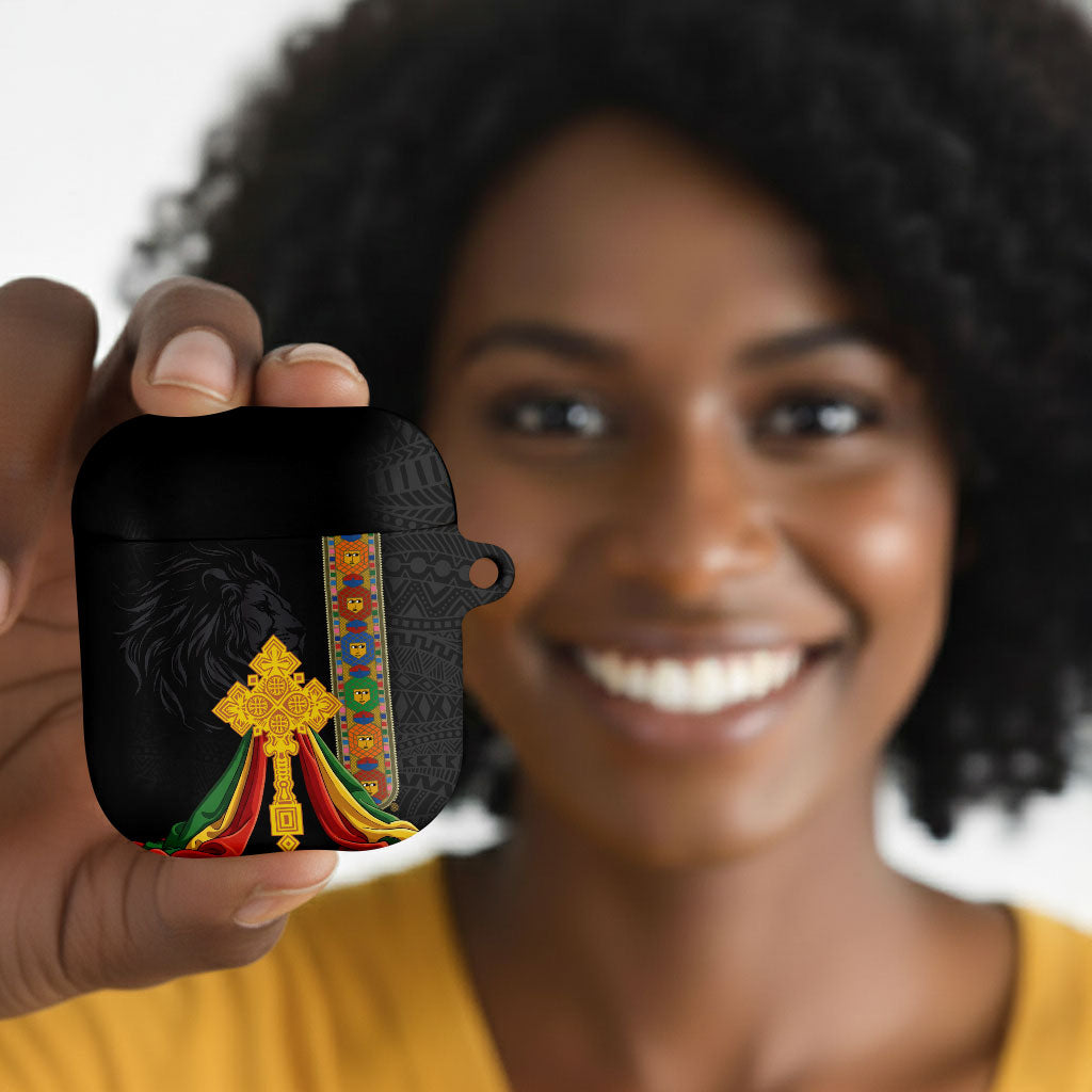 Ethiopia Lion Cross AirPods Case Habesha Heritage Style
