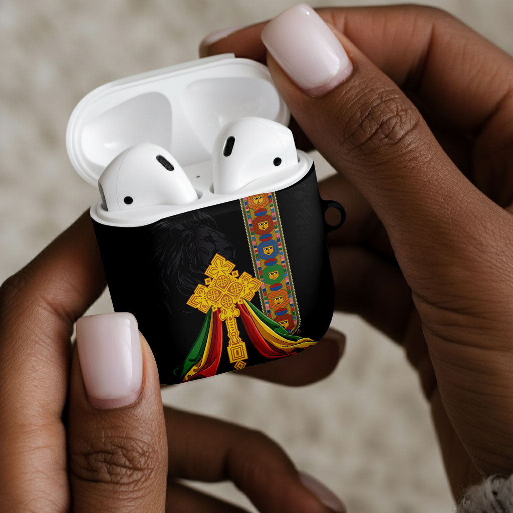 Ethiopia Lion Cross AirPods Case Habesha Heritage Style
