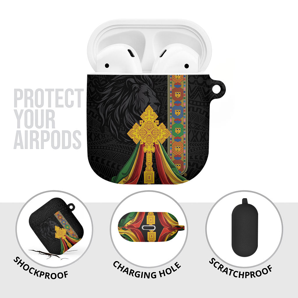 Ethiopia Lion Cross AirPods Case Habesha Heritage Style