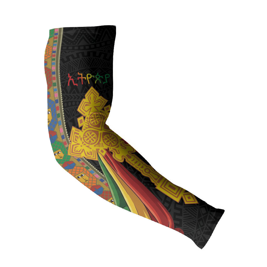 Ethiopia Lion Cross Arm Sleeves Habesha Heritage Style