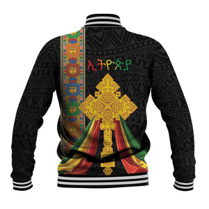 Ethiopia Lion Cross Baseball Jacket Habesha Heritage Style