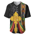 Ethiopia Lion Cross Baseball Jersey Habesha Heritage Style