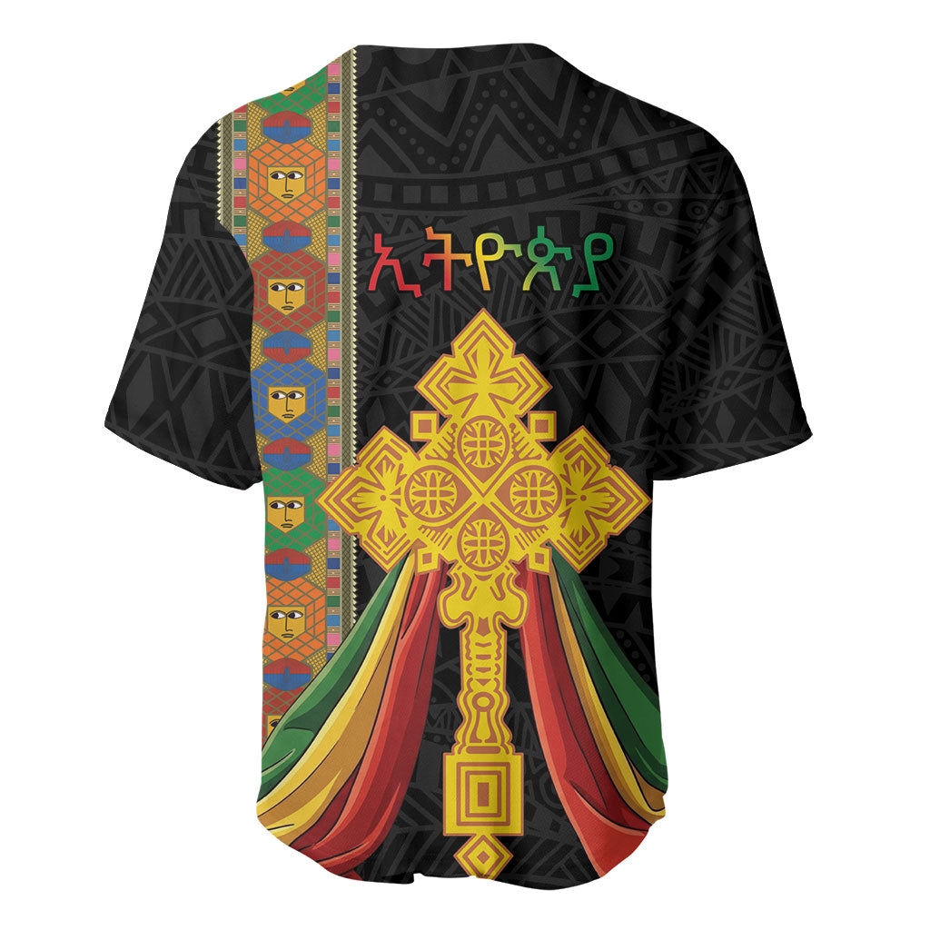 Ethiopia Lion Cross Baseball Jersey Habesha Heritage Style