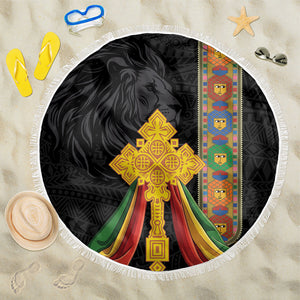 Ethiopia Lion Cross Beach Blanket Habesha Heritage Style