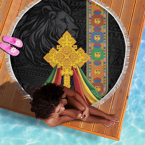 Ethiopia Lion Cross Beach Blanket Habesha Heritage Style