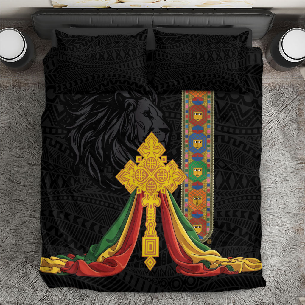 Ethiopia Lion Cross Bedding Set Habesha Heritage Style