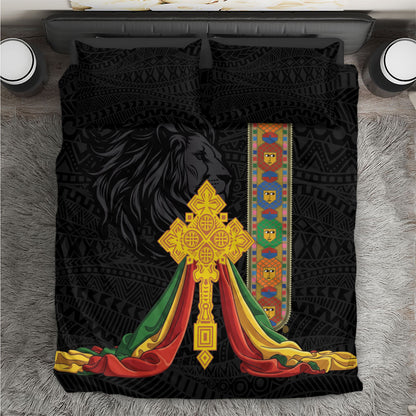 Ethiopia Lion Cross Bedding Set Habesha Heritage Style