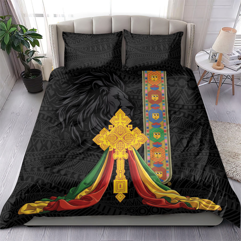 Ethiopia Lion Cross Bedding Set Habesha Heritage Style
