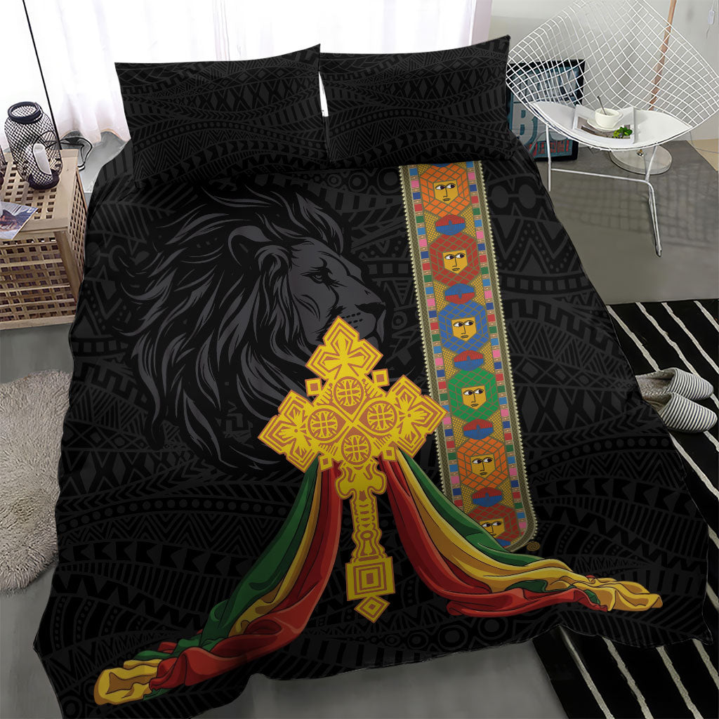 Ethiopia Lion Cross Bedding Set Habesha Heritage Style