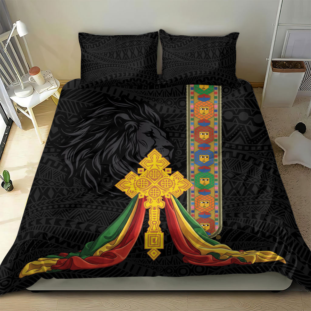 Ethiopia Lion Cross Bedding Set Habesha Heritage Style