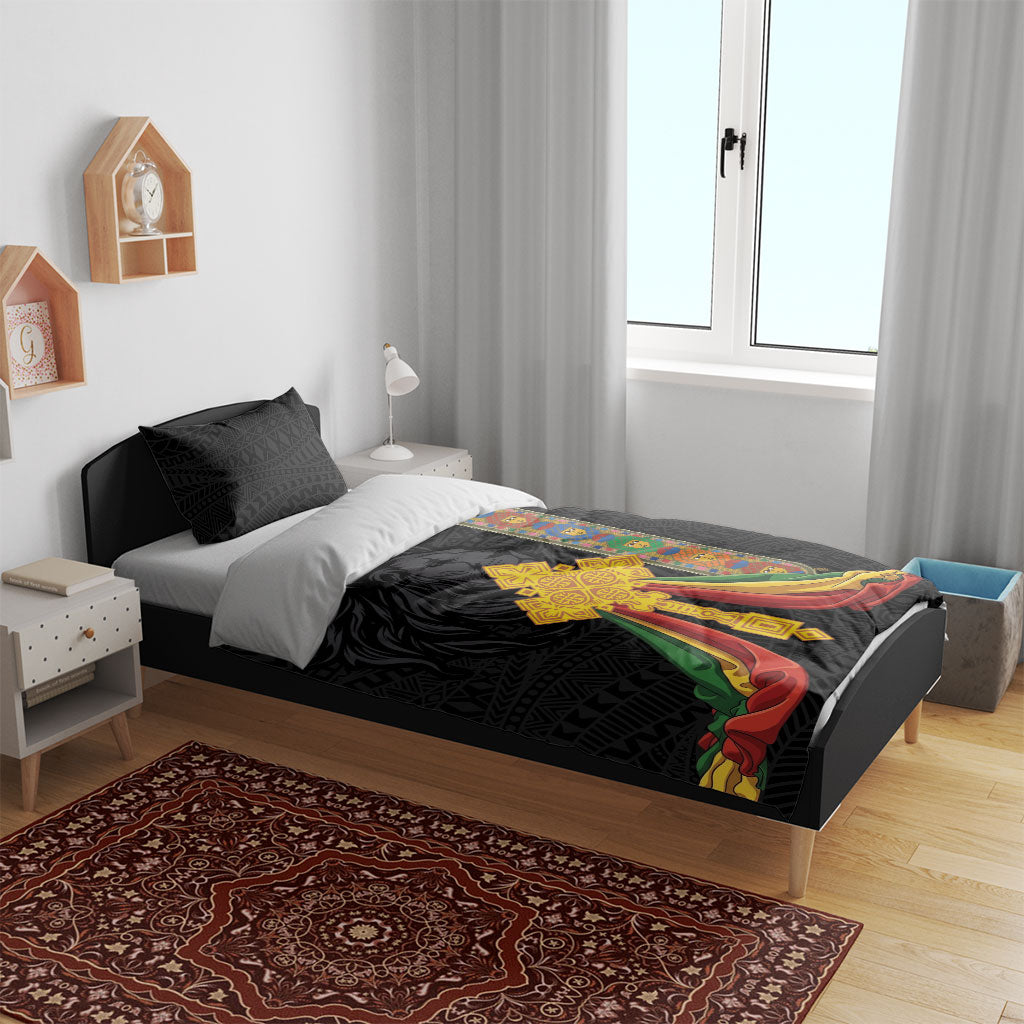 Ethiopia Lion Cross Bedding Set Habesha Heritage Style
