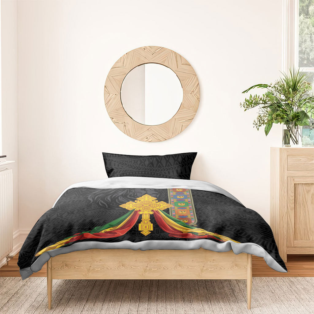 Ethiopia Lion Cross Bedding Set Habesha Heritage Style