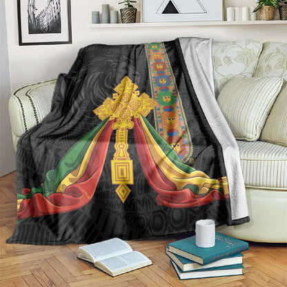 Ethiopia Lion Cross Blanket Habesha Heritage Style