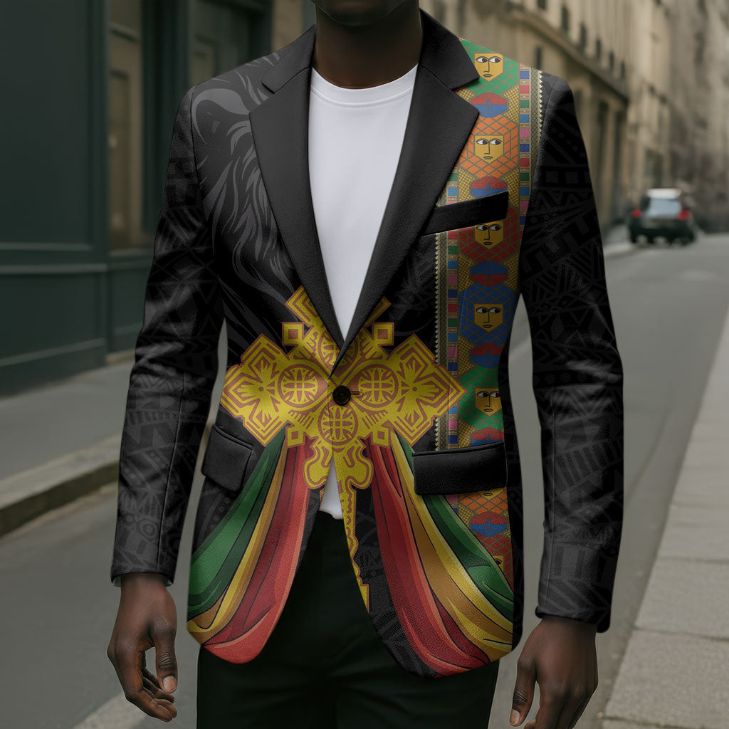 Ethiopia Lion Cross Blazer Habesha Heritage Style