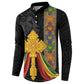 Ethiopia Lion Cross Button Sweatshirt Habesha Heritage Style