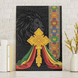 Ethiopia Lion Cross Canvas Wall Art Habesha Heritage Style