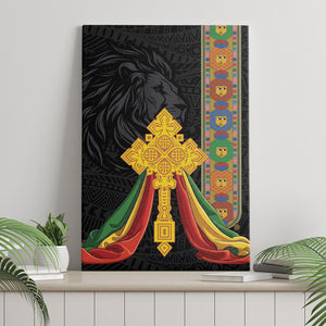 Ethiopia Lion Cross Canvas Wall Art Habesha Heritage Style