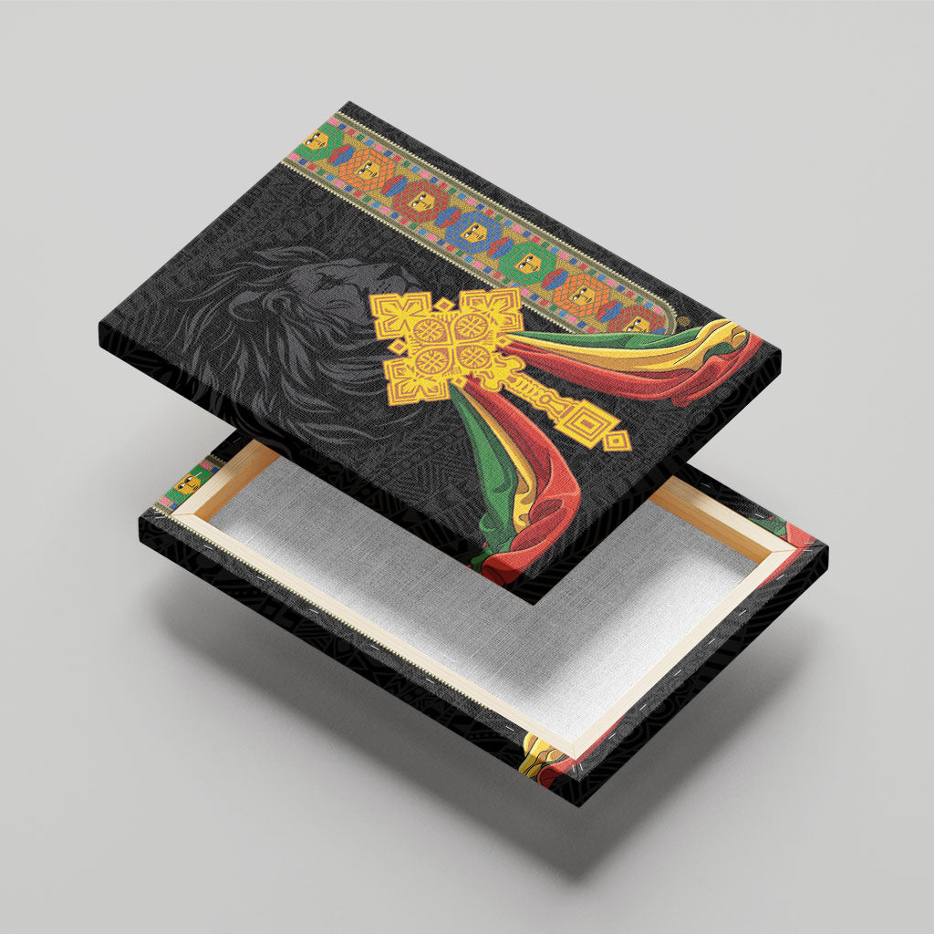 Ethiopia Lion Cross Canvas Wall Art Habesha Heritage Style