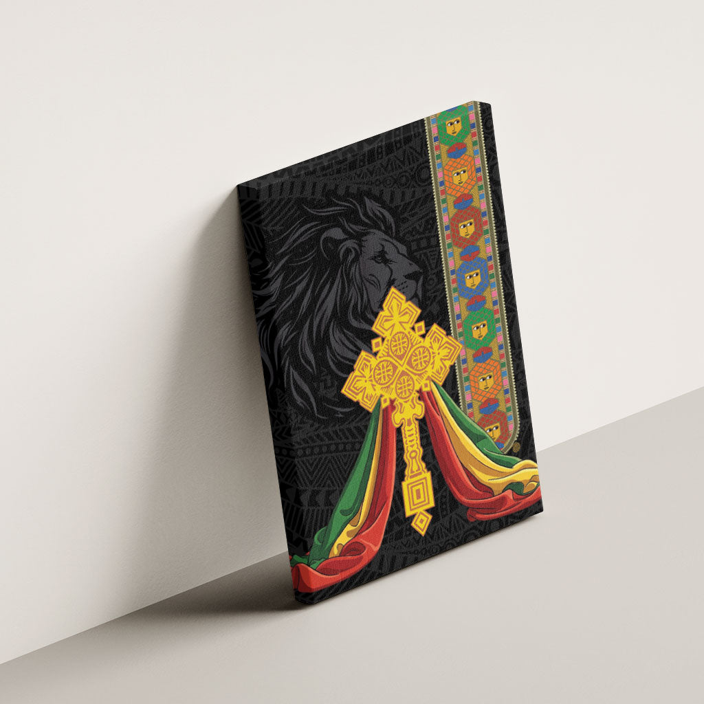 Ethiopia Lion Cross Canvas Wall Art Habesha Heritage Style