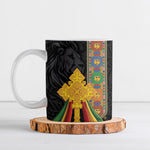 Ethiopia Lion Cross Ceramic Mug Habesha Heritage Style