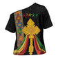 Ethiopia Lion Cross Cross Shoulder Shirt Habesha Heritage Style