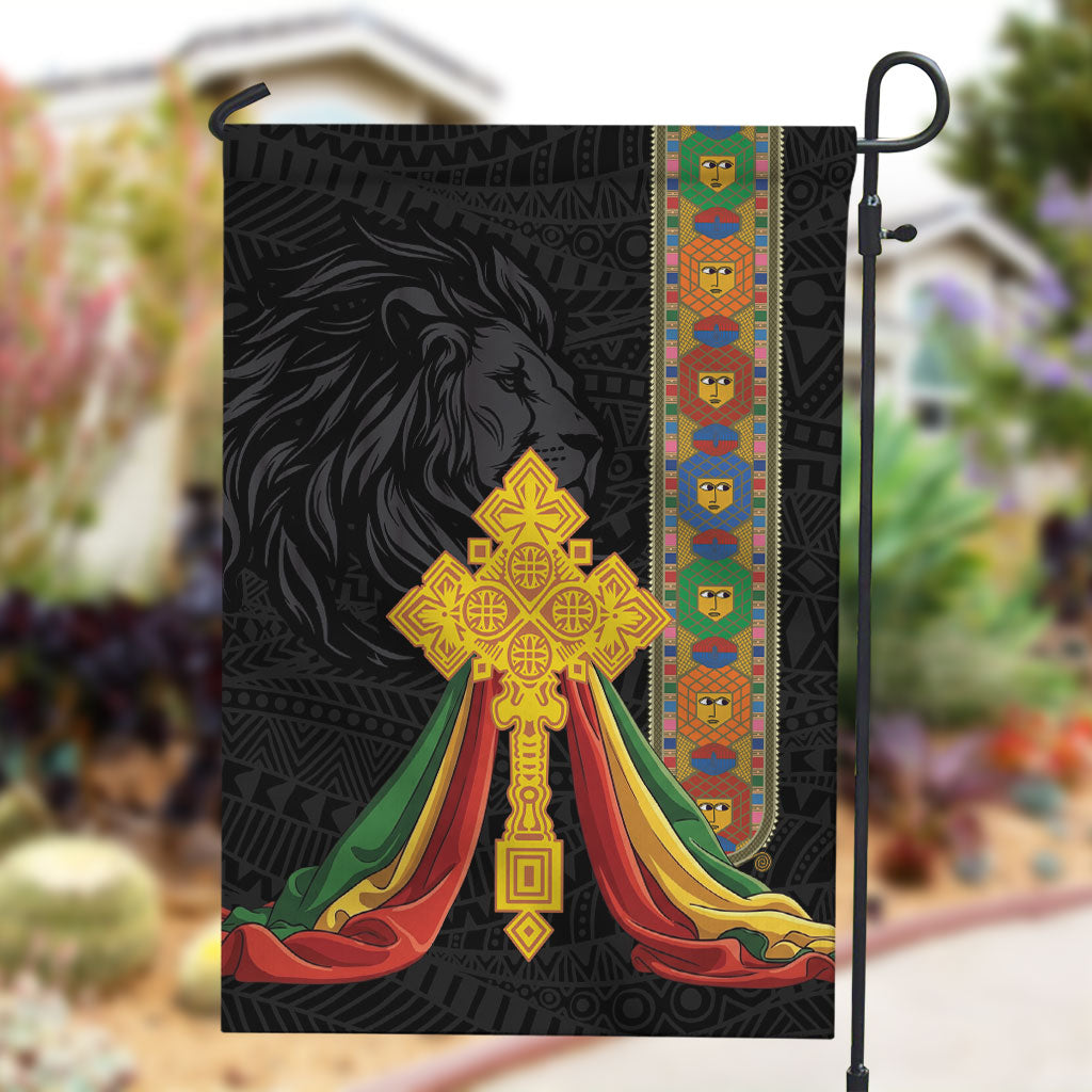 Ethiopia Lion Cross Garden Flag Habesha Heritage Style