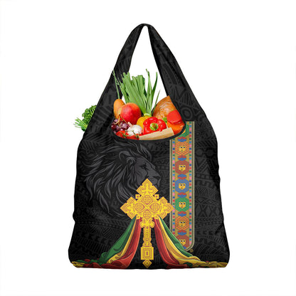 Ethiopia Lion Cross Grocery Bag Habesha Heritage Style