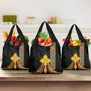 Ethiopia Lion Cross Grocery Bag Habesha Heritage Style