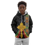Ethiopia Lion Cross Kid Hoodie Habesha Heritage Style