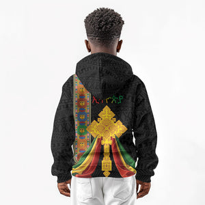 Ethiopia Lion Cross Kid Hoodie Habesha Heritage Style