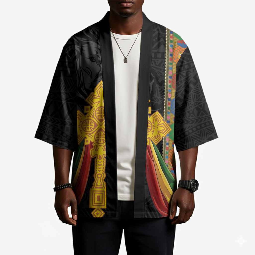 Ethiopia Lion Cross Kimono Habesha Heritage Style
