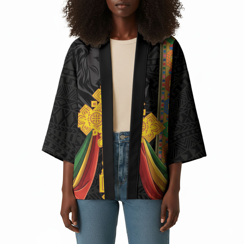 Ethiopia Lion Cross Kimono Habesha Heritage Style