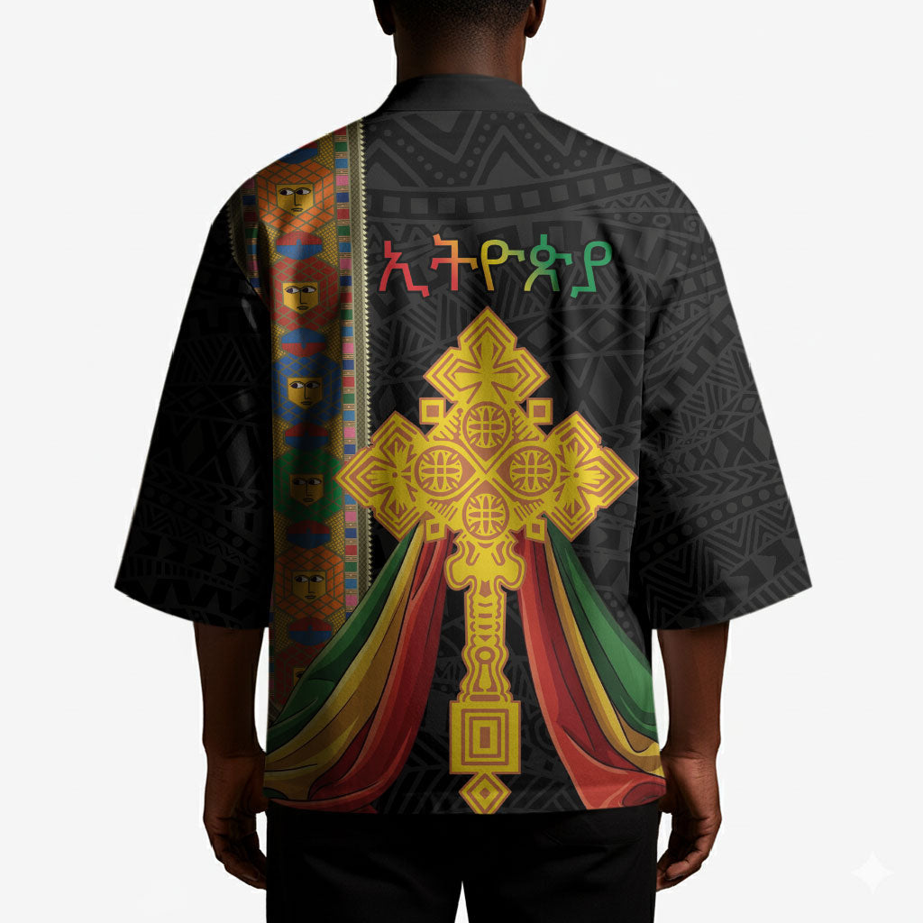 Ethiopia Lion Cross Kimono Habesha Heritage Style