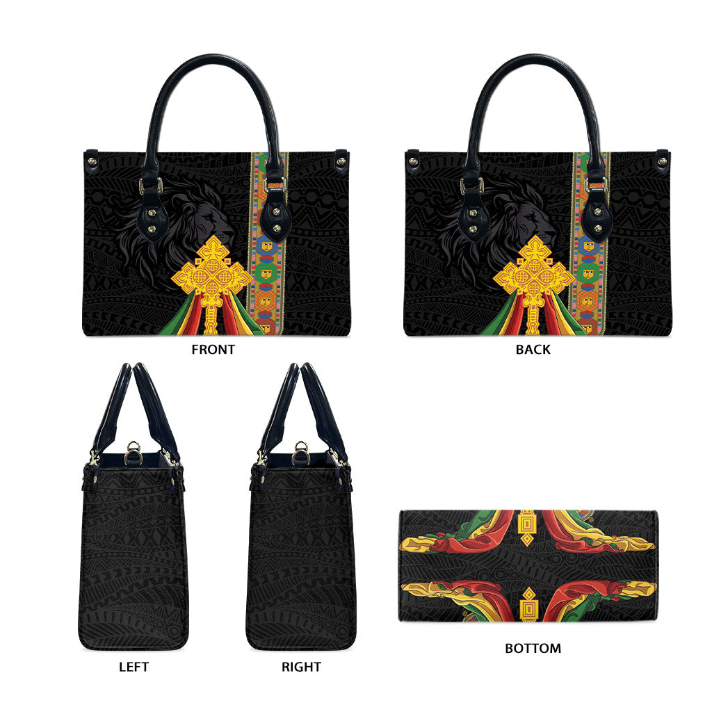 Ethiopia Lion Cross Leather Bag Habesha Heritage Style