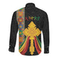 Ethiopia Lion Cross Long Sleeve Button Shirt Habesha Heritage Style