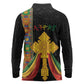 Ethiopia Lion Cross Long Sleeve Polo Shirt Habesha Heritage Style