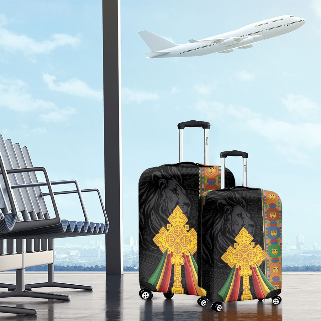 Ethiopia Lion Cross Luggage Cover Habesha Heritage Style