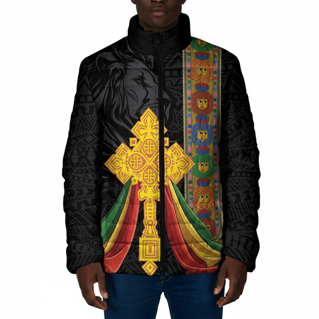 Ethiopia Lion Cross Padded Jacket Habesha Heritage Style